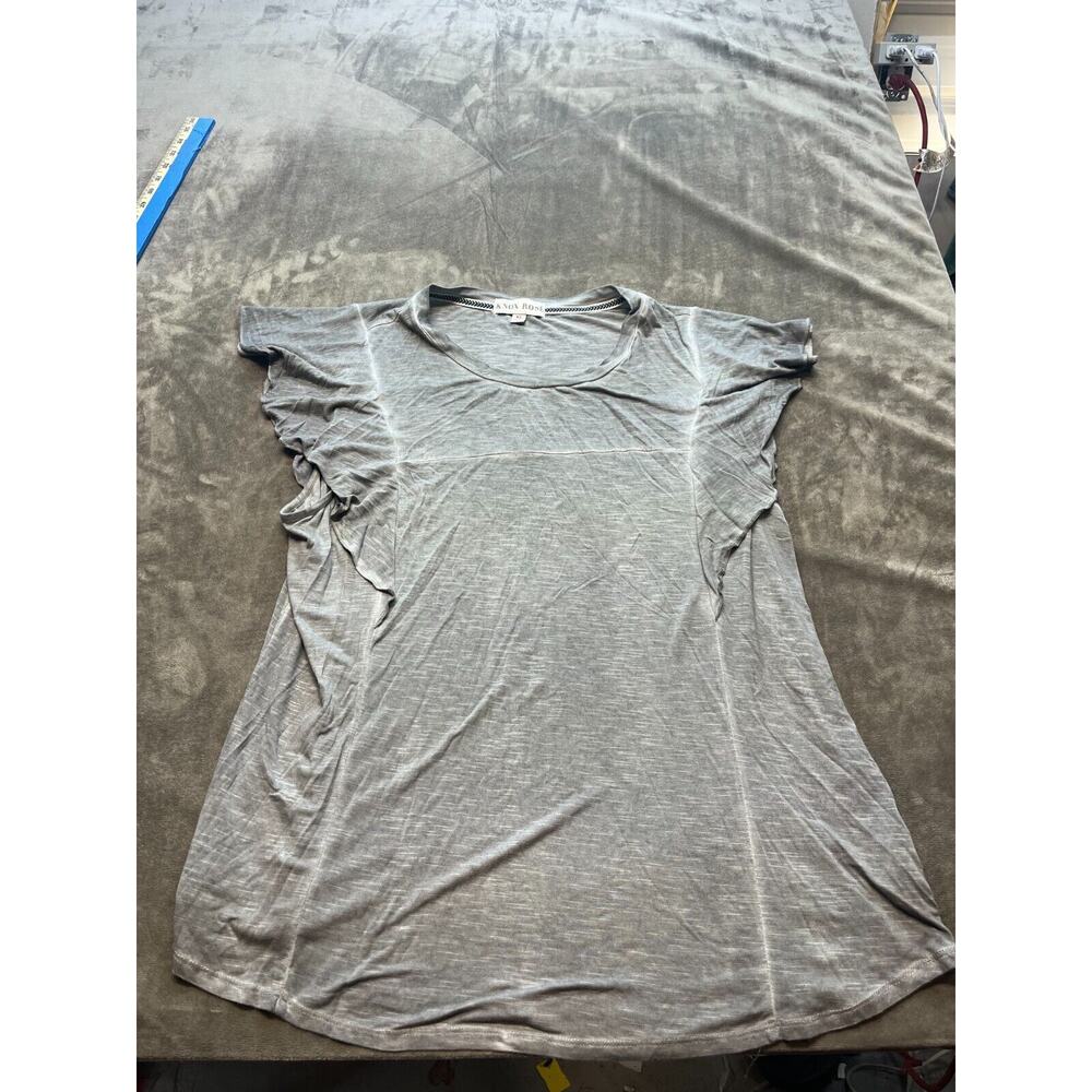 Knox Rose Womens Gray T-Shirt Cheetah Short Sleeve Round Size M